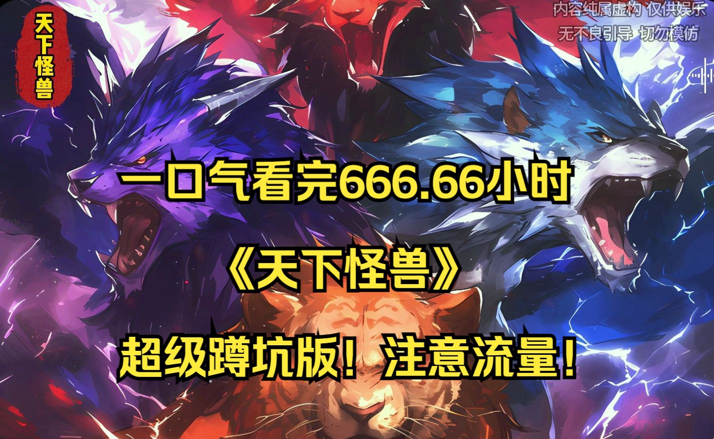 [图]一口气看完666.66小时《天下怪兽》超级蹲坑版！注意流量！