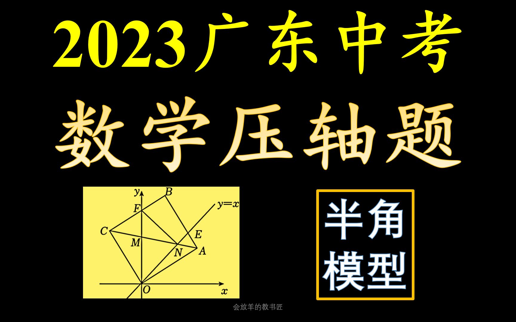 [图]广东中考压轴题，四点共圆、半角模型，好用