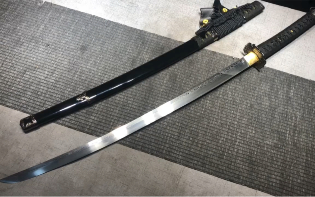 折叠锻打百炼花纹钢日本武士太刀