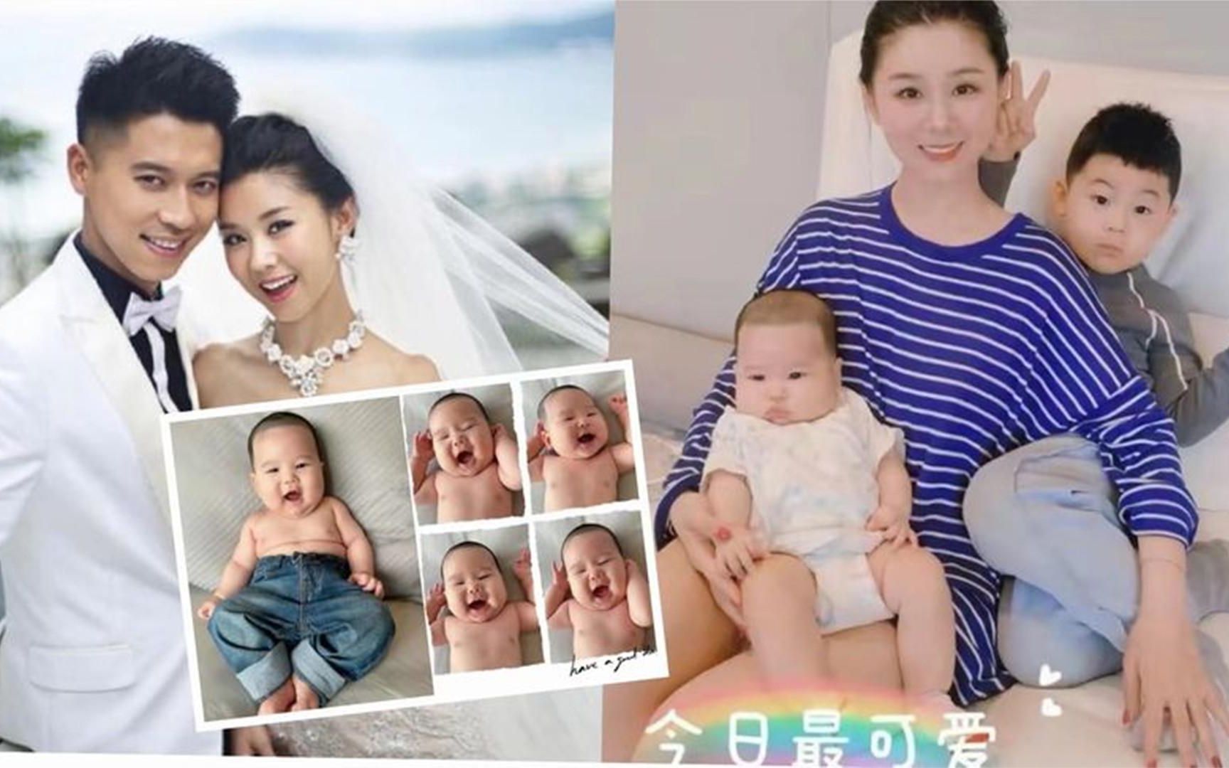 李小萌晒一家四口,大儿子帮弟弟洗澡太懂事,王雷揽住老婆好亲密