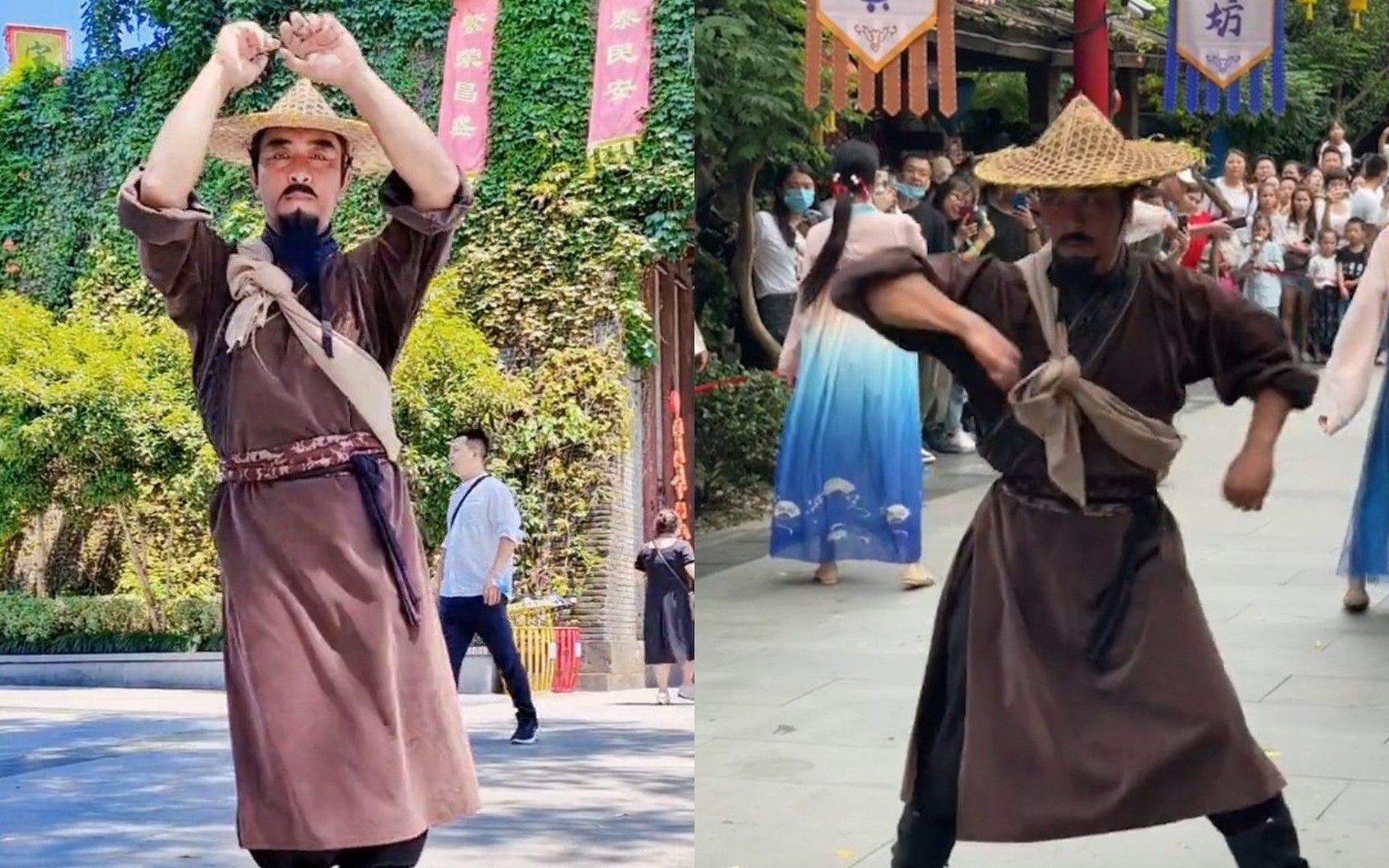 杭州宋城"林冲教头"展现高超"舞术",网友:不愧是八十万教头