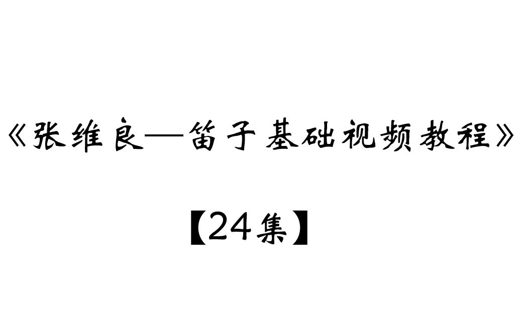 [图]《张维良-笛子基础视频教程》【24集】