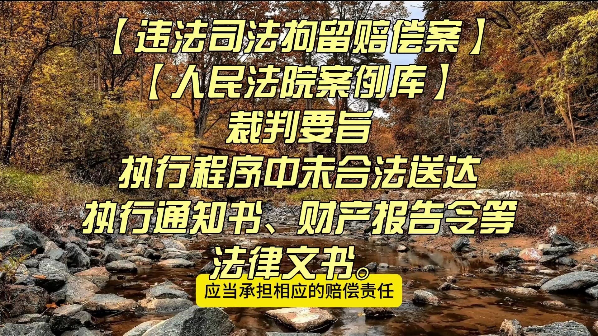 【违法司法拘留赔偿案】【人民法院案例库】执行程序中未合法送达执行通知书、财产报告令等法律文书.哔哩哔哩bilibili