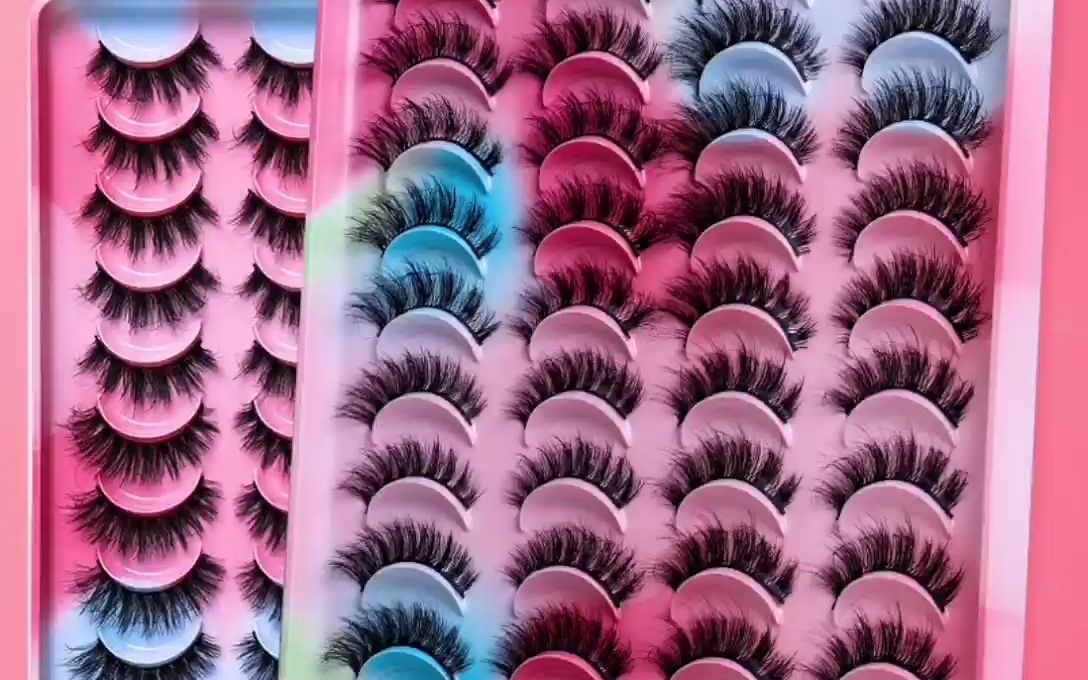 madihah彩妆自然服帖水貂眼睫毛代加工oem贴牌,卷翘混装炸毛款假睫毛