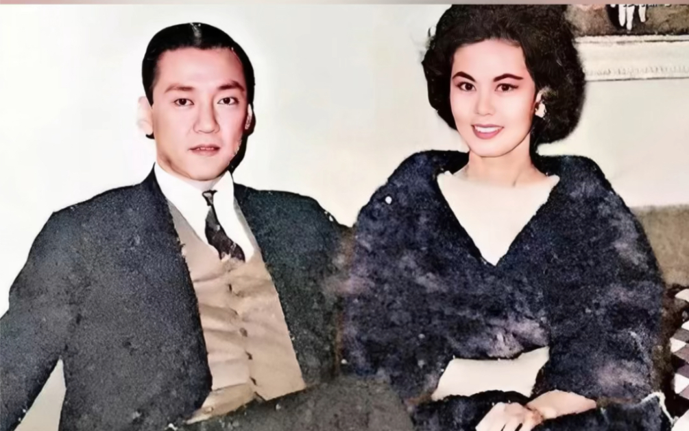 上世纪60年代,香港,龙五和妻子林黛的合影!