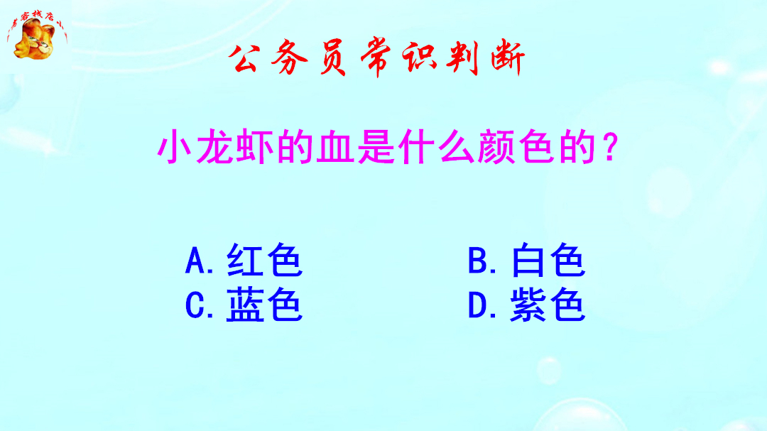 公务员常识判断,小龙虾的血是什么颜色的?难住了学霸哔哩哔哩bilibili