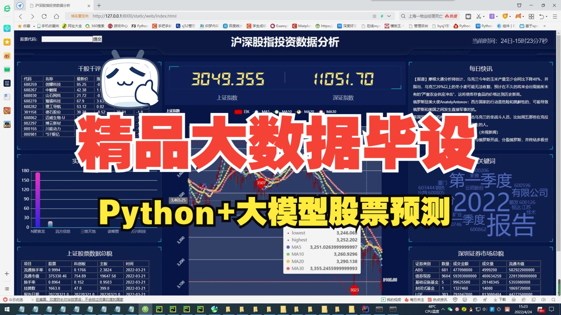 python大数据分析股票