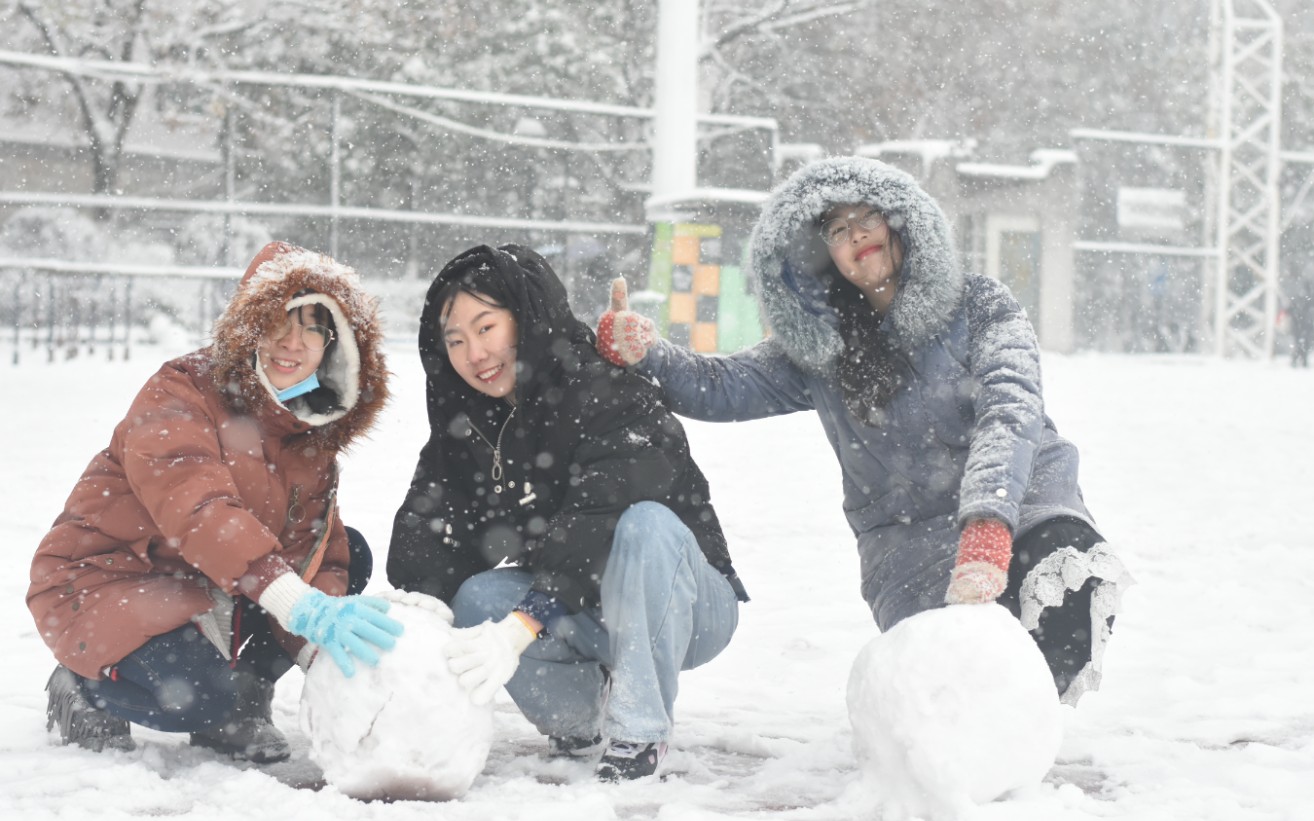 长沙下雪啦!和小姐妹堆雪人!中南林业科技大学最全的雪人合集!哔哩哔哩bilibili