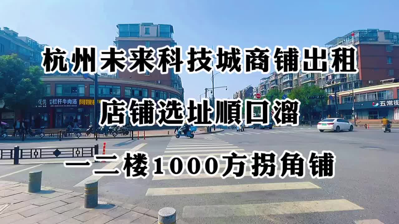 杭州未来科技城商铺出之静待主干道的1000方拐角铺以及选址顺口溜哔哩哔哩bilibili