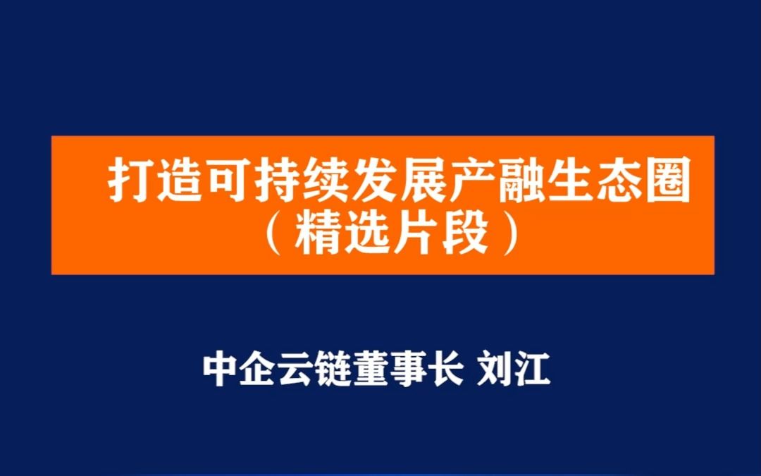 [图]#万联网#供应链金融#打造可持续发展产融生态圈（精选片段）#中企云链#董事长刘江#中国金融