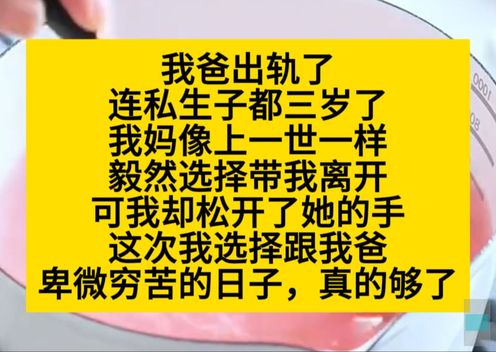 我爸出轨了,私生子三岁,我妈像上一世一样,要离婚带我走,但这次,我选择了爸爸,卑微穷苦的日子,我真的够了……小说推荐哔哩哔哩bilibili