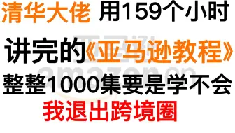 电商大佬用159小时讲完的亚马逊（Amazon）！完整版1000集，三连拿走不谢，学不会退出跨境圈！