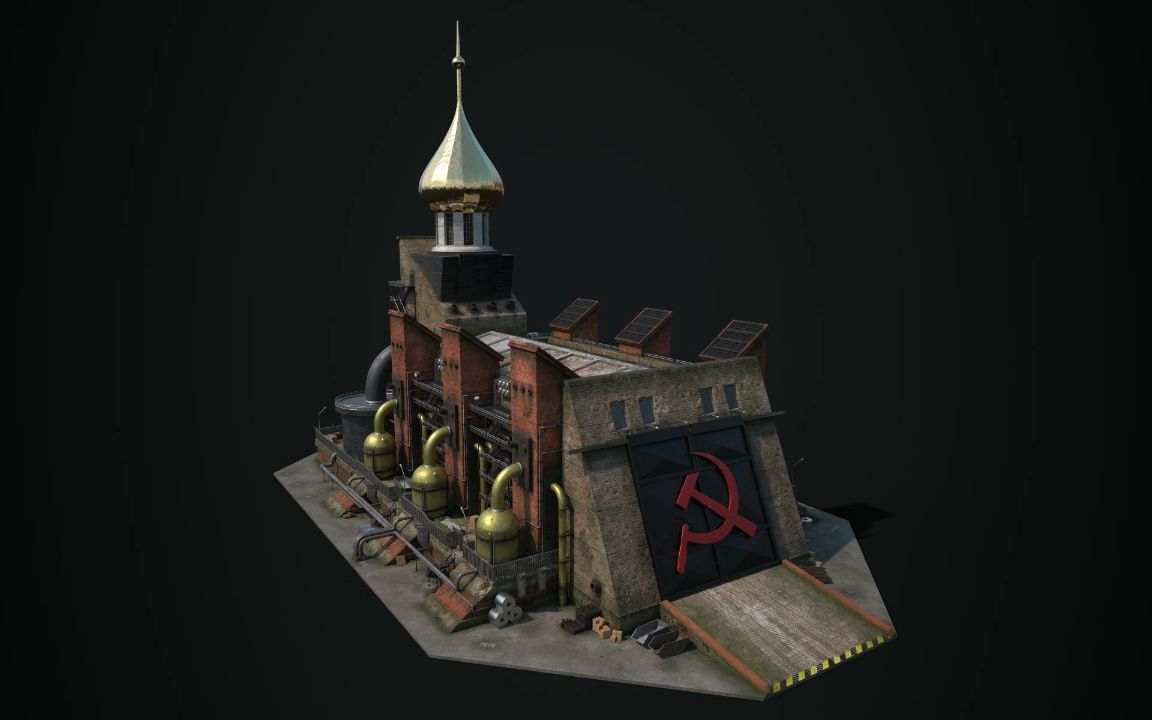 《红警2》苏联战车工厂3d模型