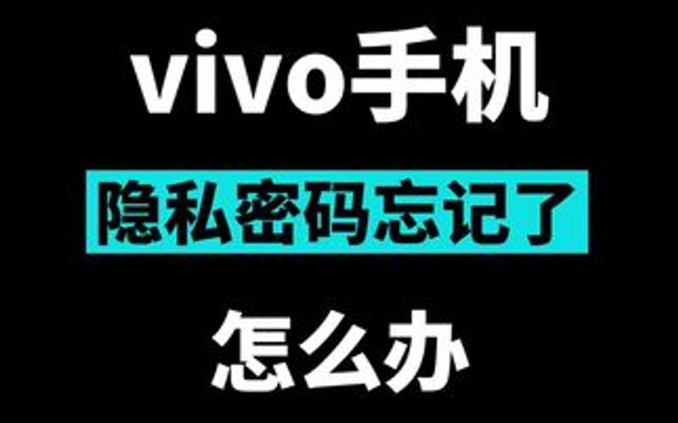 vivo手机隐私密码忘记了怎么找回哔哩哔哩bilibili