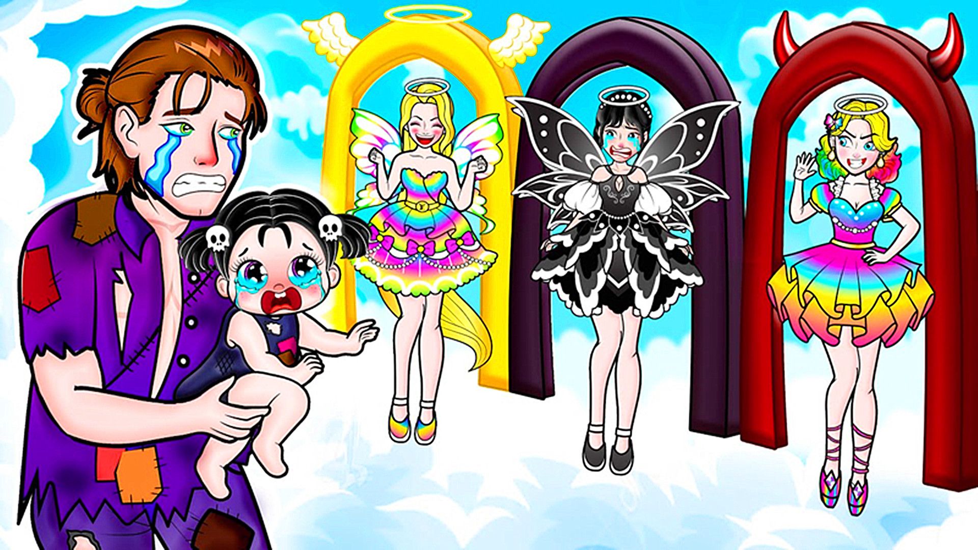 剪纸动画:星期三和凡人生下小宝宝,男人带着孩子寻找妈妈!