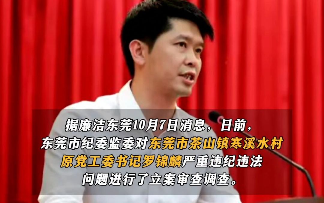 东莞市80后村干部罗锦麟严重违纪违法被开除党籍哔哩哔哩bilibili