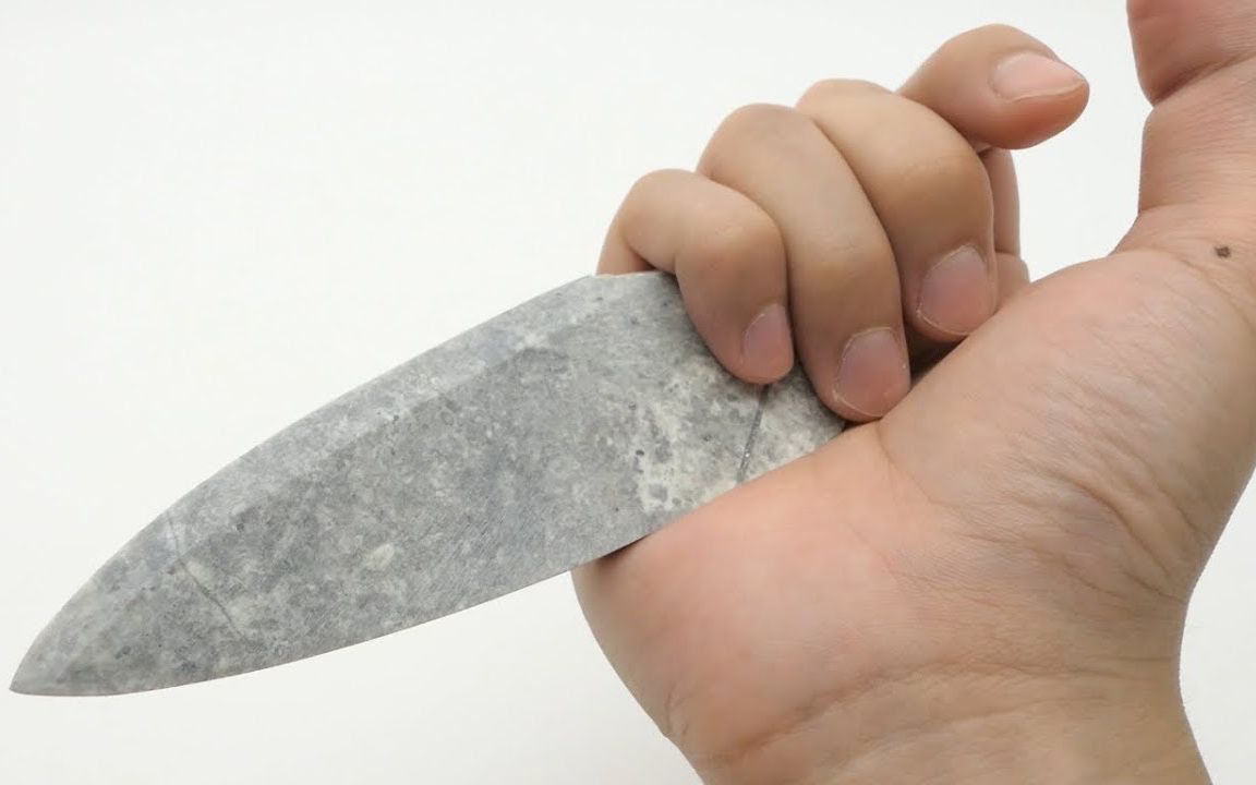 1080p你见过纯手工用石头做的刀吗不一样的万物皆可做刀