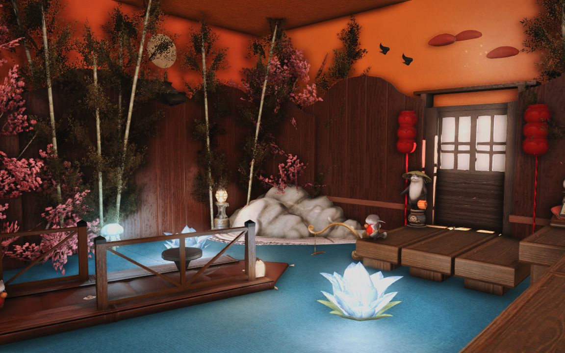 「ff14装修」s房河边竹林鲶鱼精神社