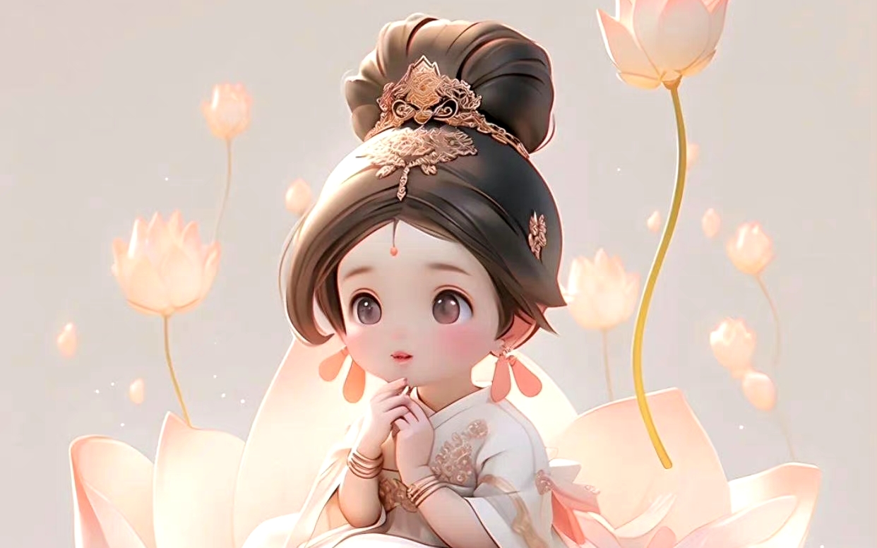 古风莲花佛系小可人治愈头像