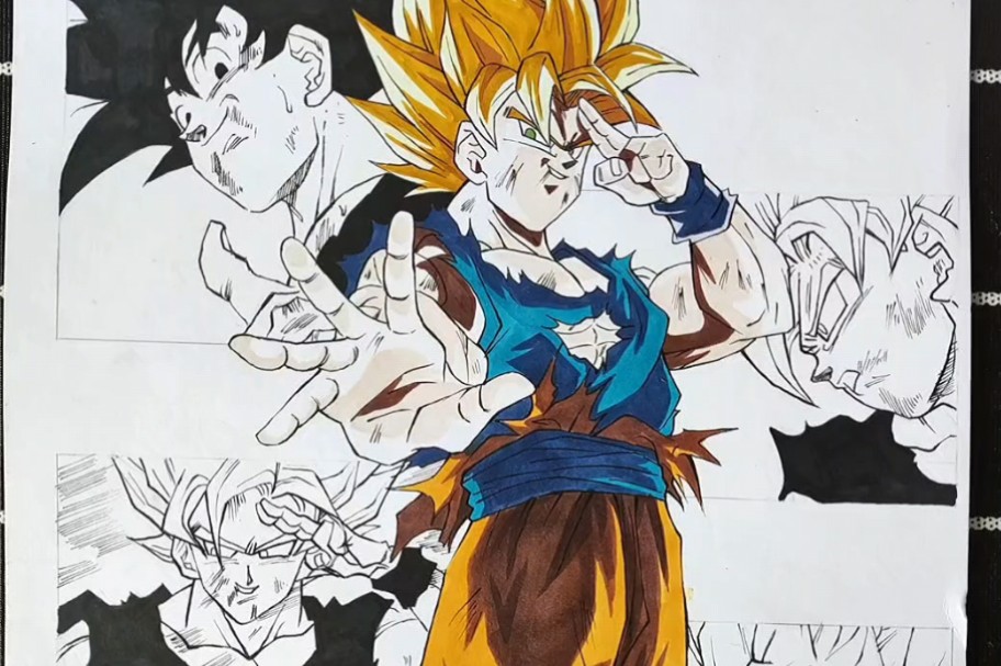 「手绘」超级赛亚人孙悟空 希望你来世能做个好人!