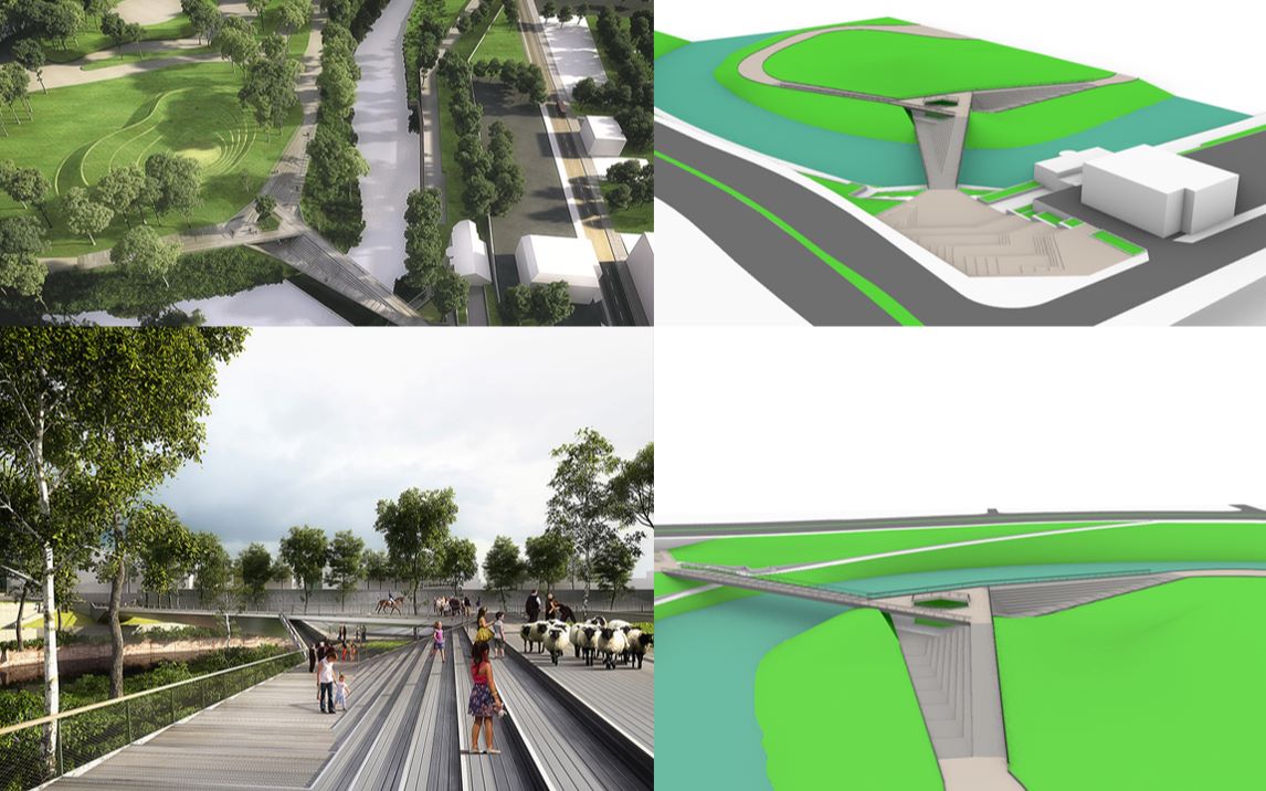 rhino景观案例建模英国索尔福德草甸桥