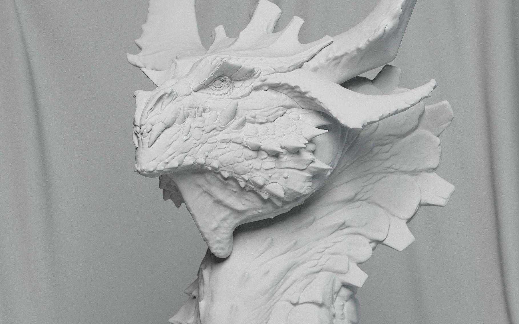 ZBrush龙头 模型雕刻流程哔哩哔哩bilibili