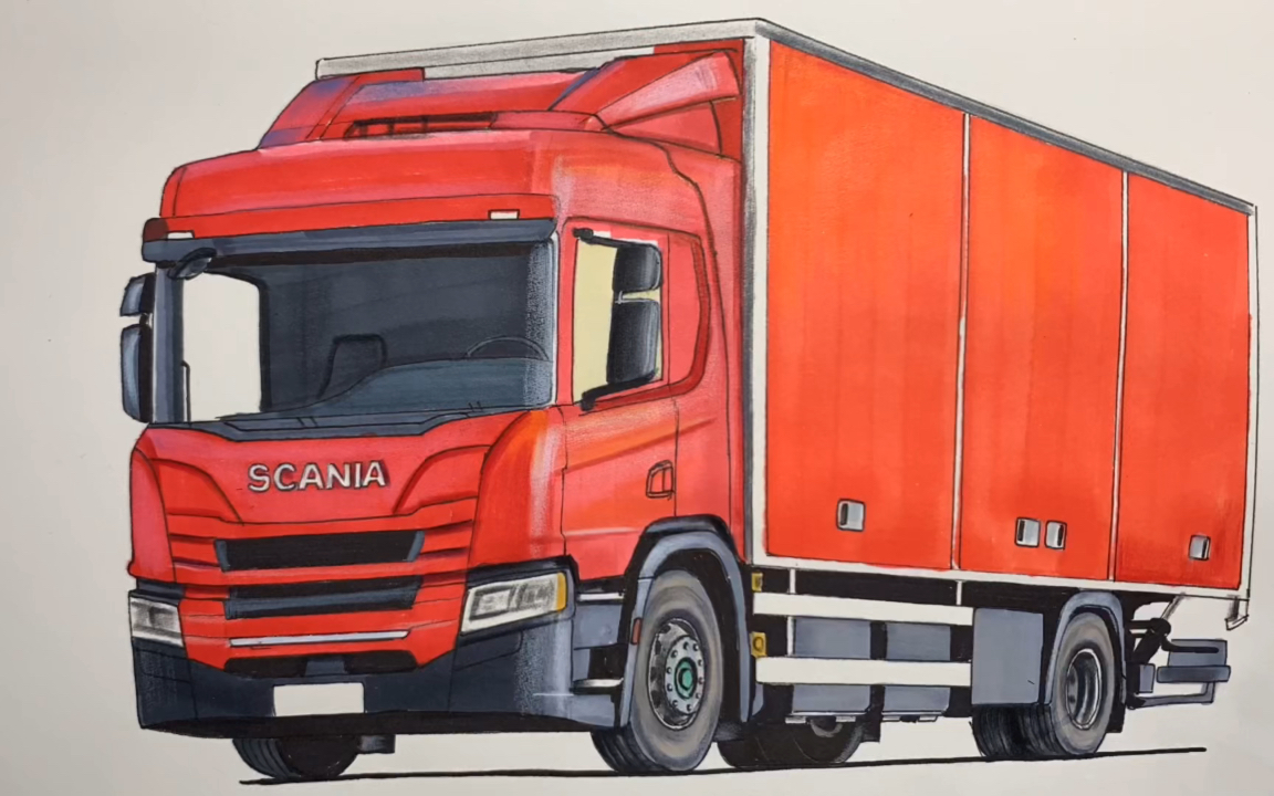 手绘斯堪尼亚货车,谢谢支持