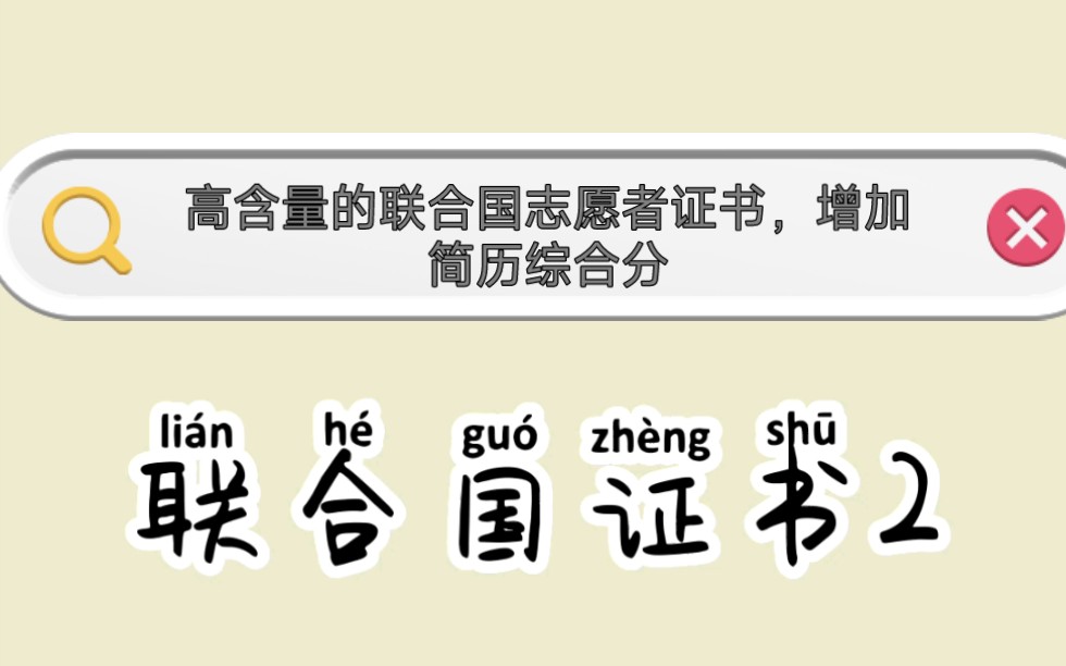 在家就能考的超高含金量的联合国志愿者证书,各大名校,名企都表示对此证书认可,增加简历综合分必备哔哩哔哩bilibili