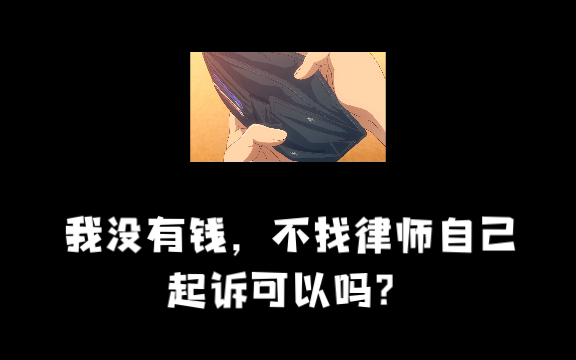 请律师贵吗?我没有钱,不找律师自己起诉可以吗?哔哩哔哩bilibili