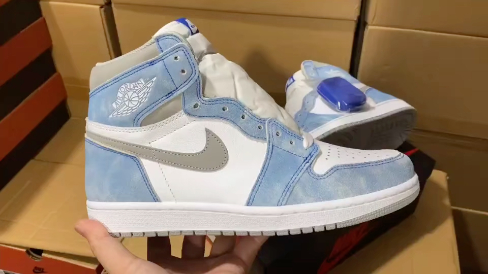 莞顶ljr版本aj1水洗蓝 细节实拍