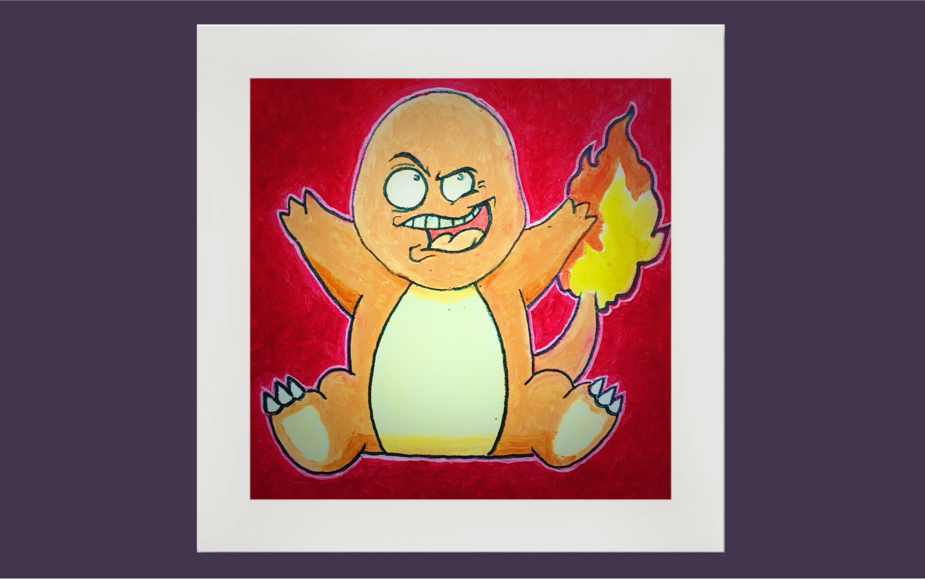 从未见过如此可爱的小火龙,油画棒教程