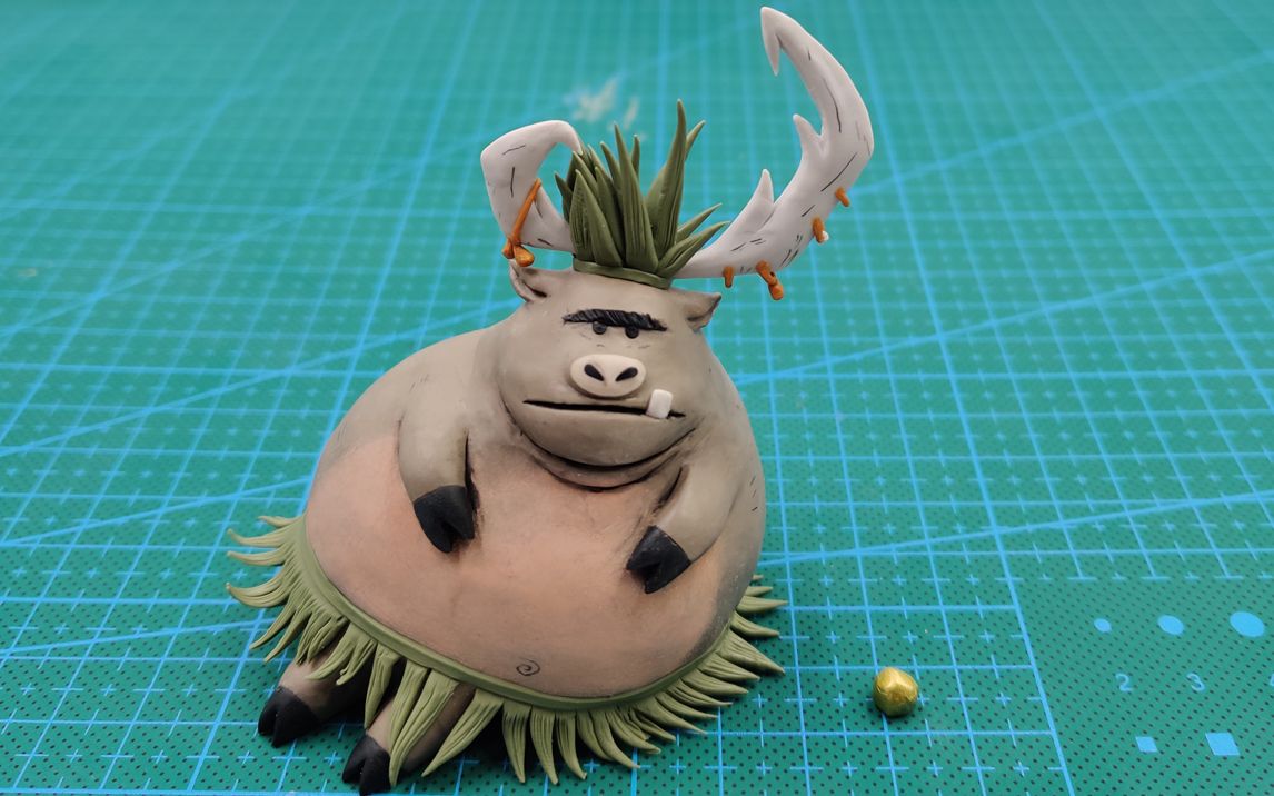 【软陶】国王绿了,国王绿了,手工自制饥荒猪王,会丢金子那种哦