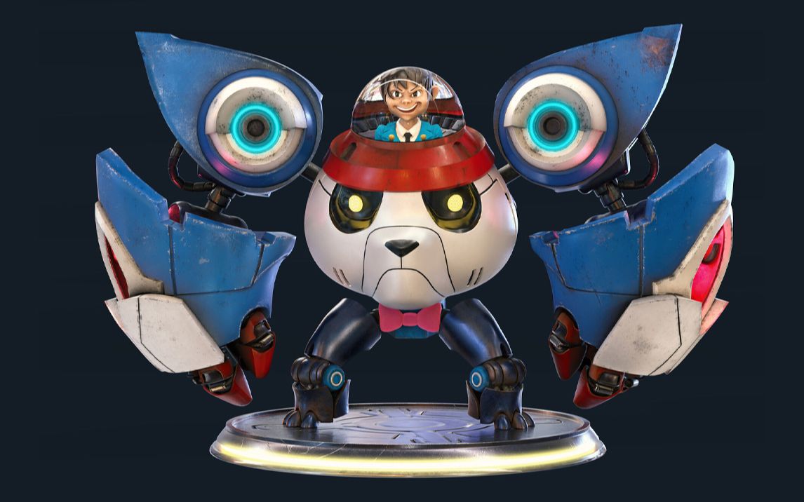 【3dmax游戏建模】王者荣耀"刘禅"绅士熊猫皮肤模型建模讲解