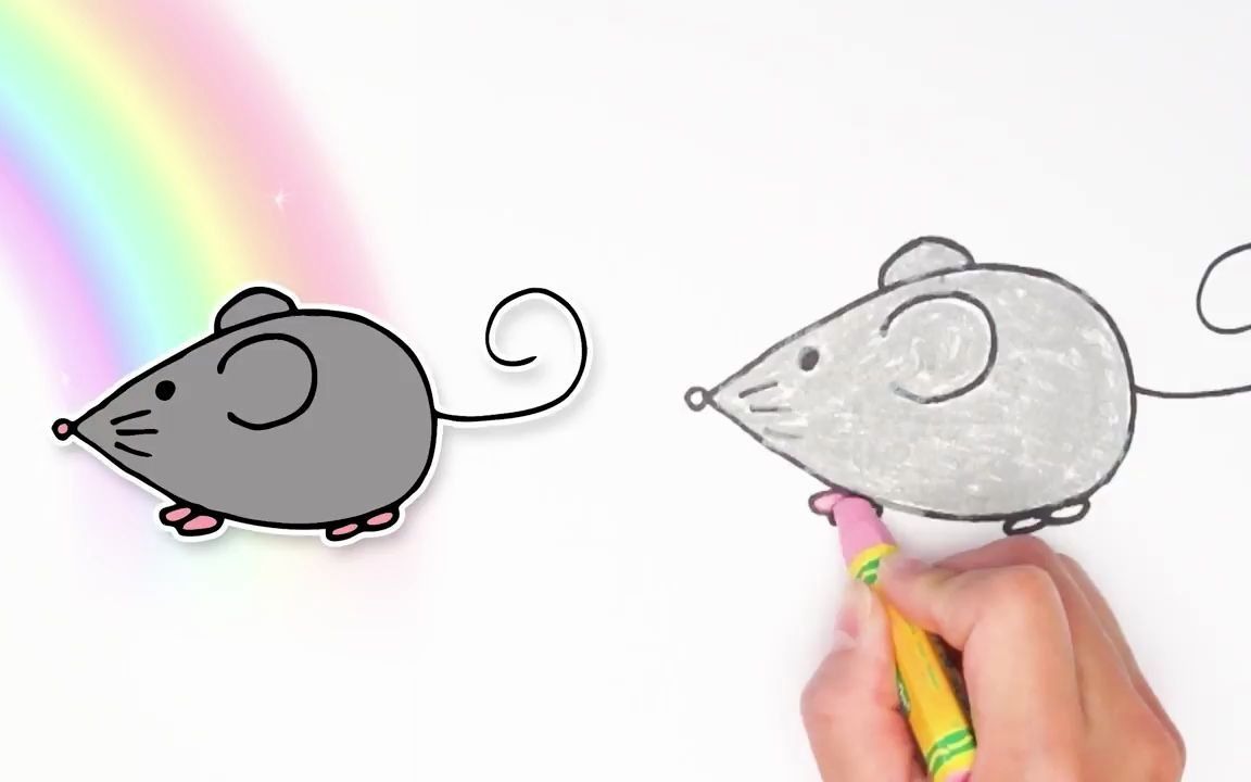 [图]How to Draw a MOUSE! Easy Learning Video For Toddlers through Kindergarten Kids