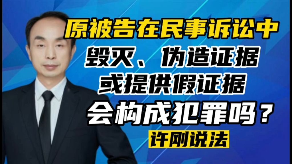 原被告在民事诉讼中毁灭、伪造证据或提供假证据会构成犯罪吗?哔哩哔哩bilibili