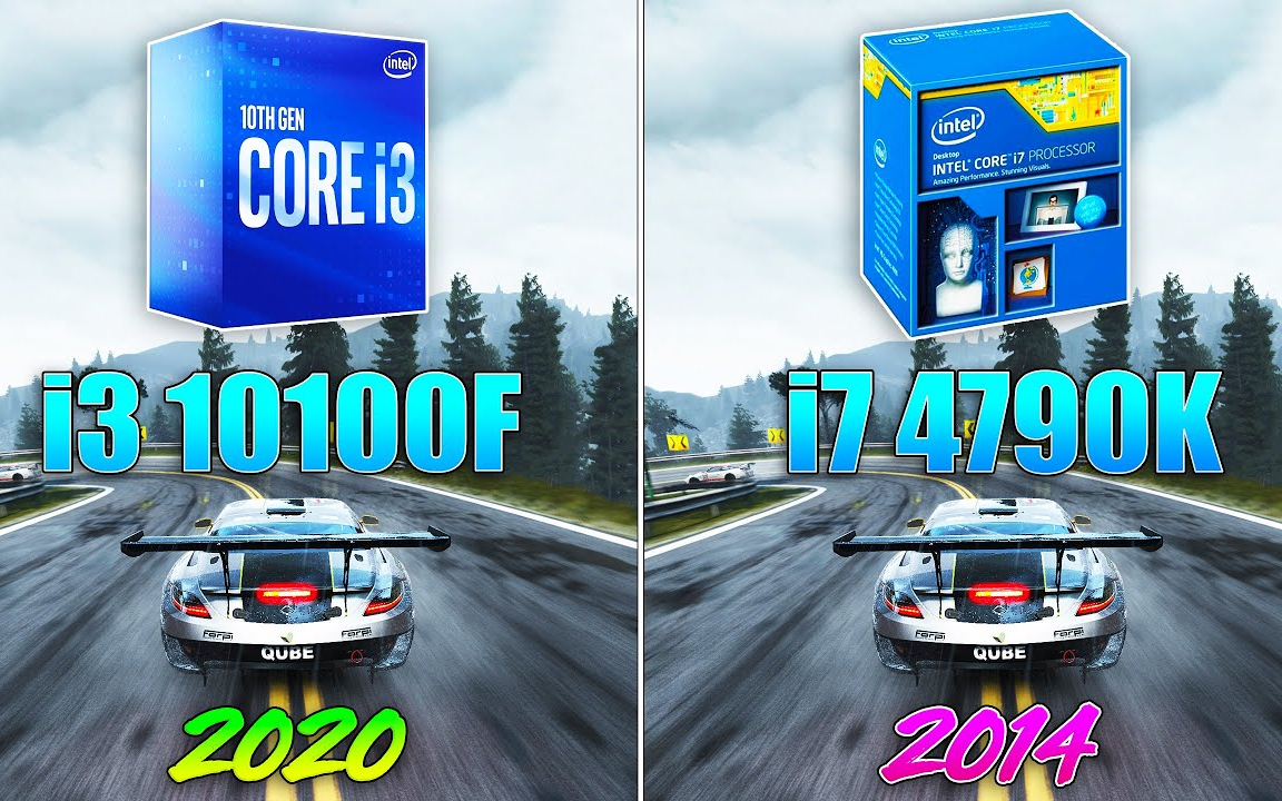 CPU游戏性能测试 i3-10100F vs i7-4790K 六年代差的区别