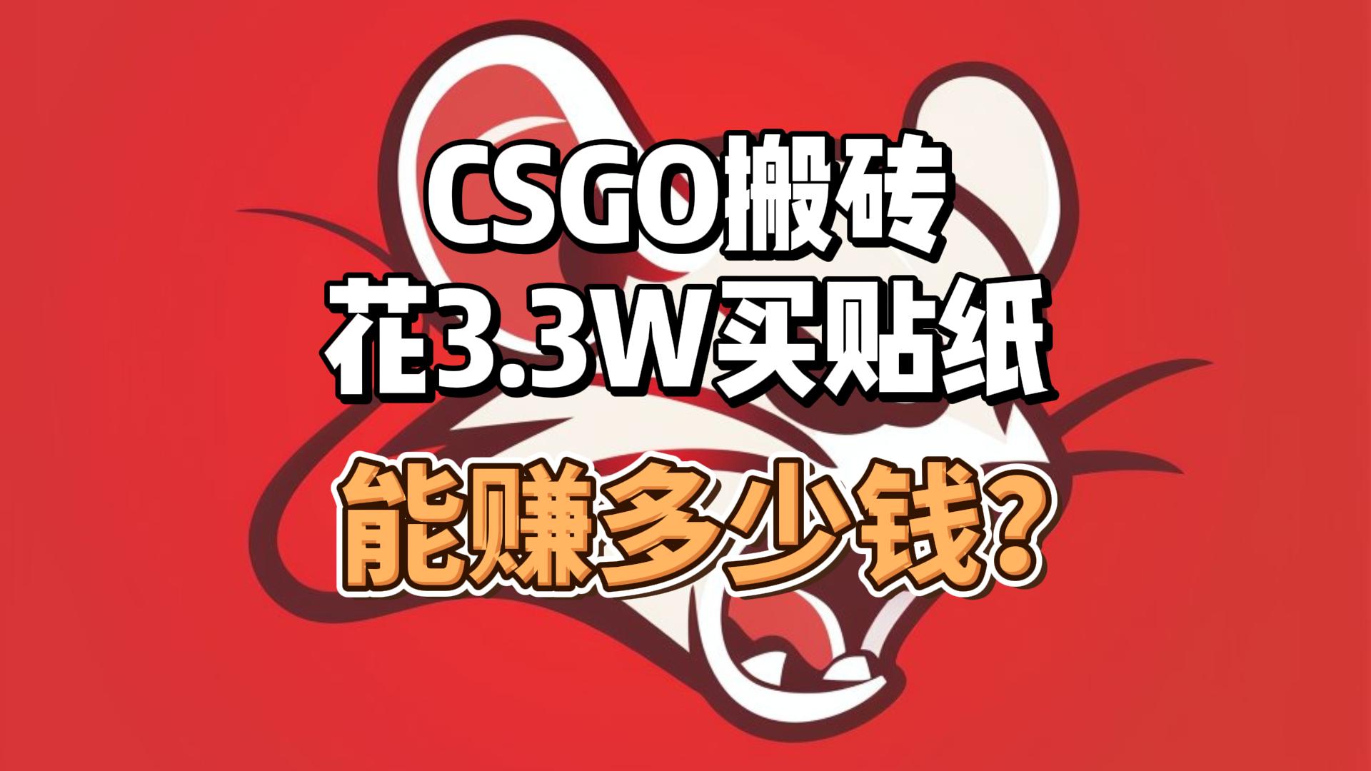 csgo搬砖,花3.3w买贴纸能赚多少钱?