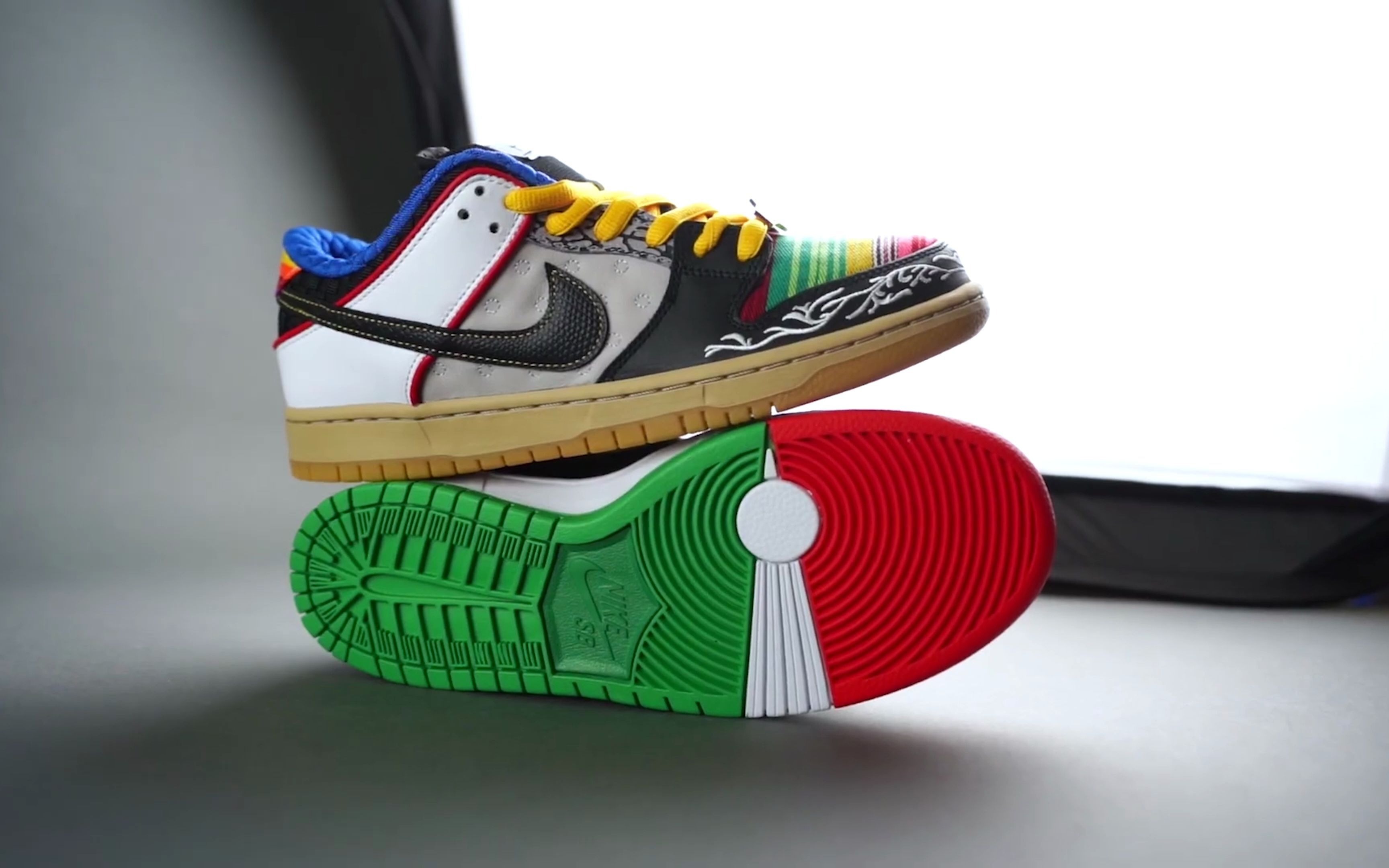 nike dunk low pro qs "what the paul" 彩色拼接 不对称鸳鸯 细节
