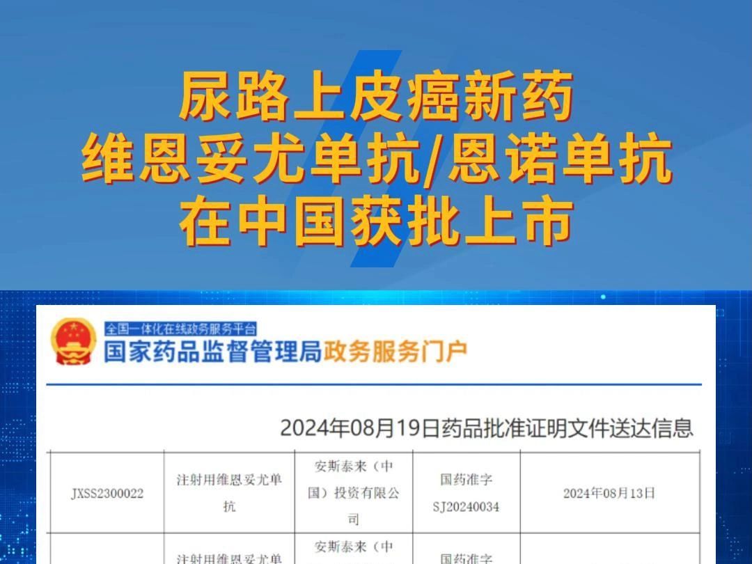 尿路上皮癌ADC新药维恩妥尤单抗(恩诺单抗)在中国获批上市哔哩哔哩bilibili