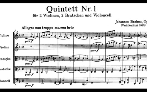 [图]【勃拉姆斯】F大调第一弦乐五重奏 Op.88 Brahms Streichquintett