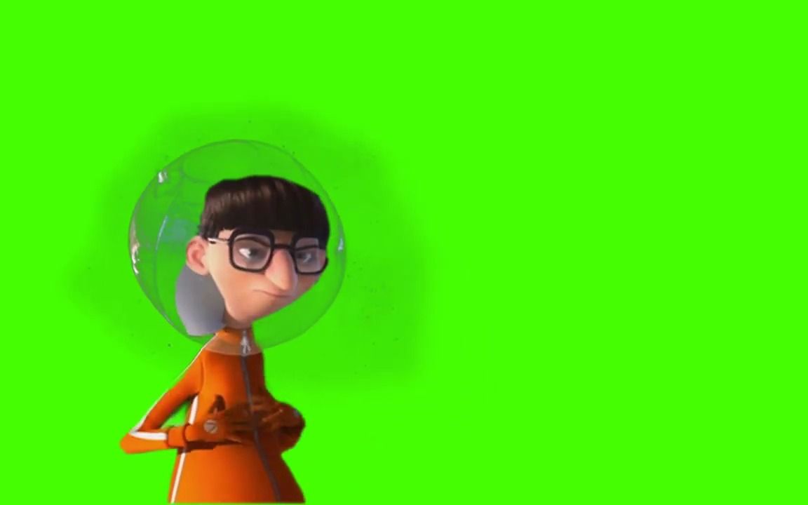 【绿幕素材】卡通动漫人物,起身拍灰视频素材,高清无水印