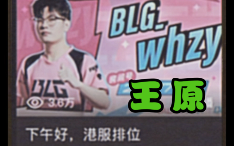 【BLG Whzy】20秒向你介绍TFBYDS成员——王原电子竞技热门视频