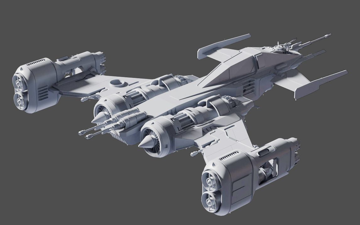 【3dmax建模】次世代科幻飞船模型制作,建模思路,模型布线技巧教学