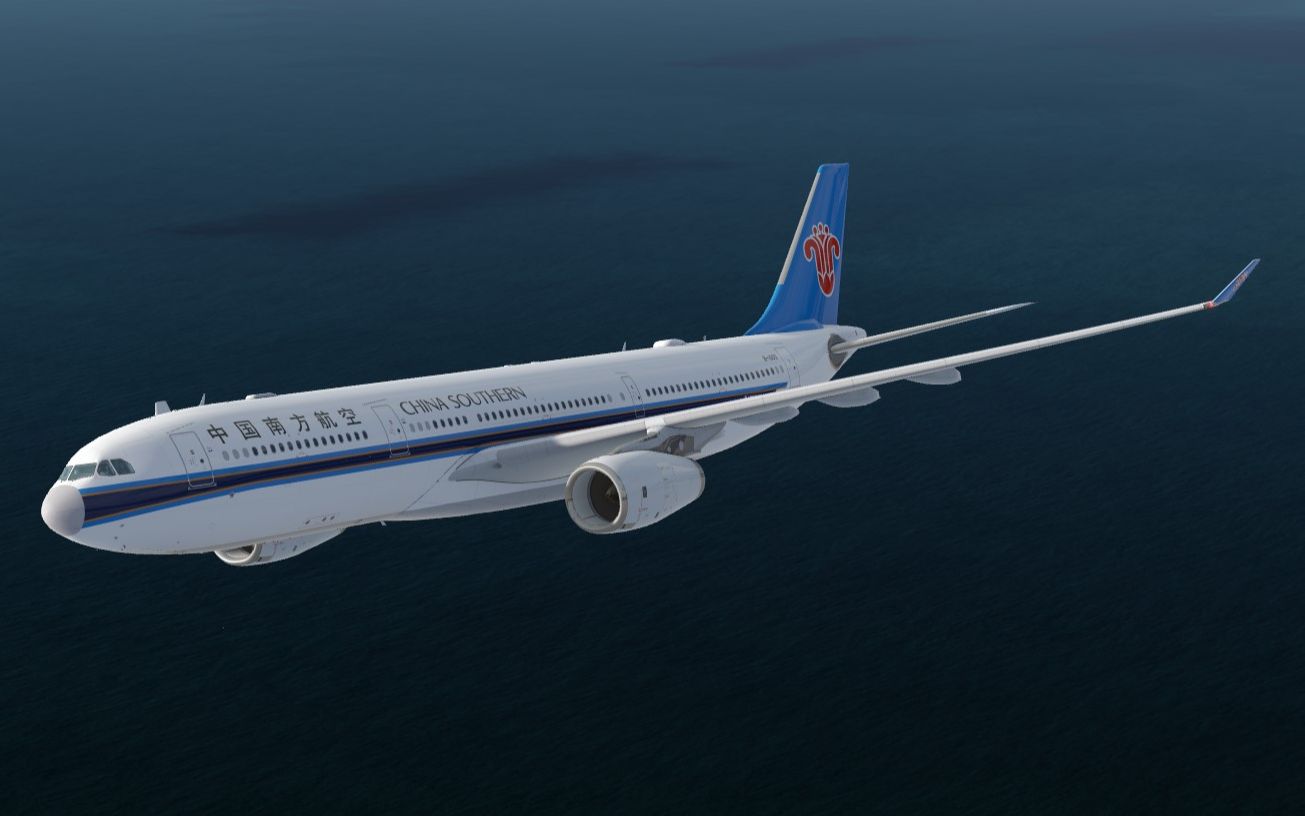 南方航空a330-343大侧风扎实落地大阪关西