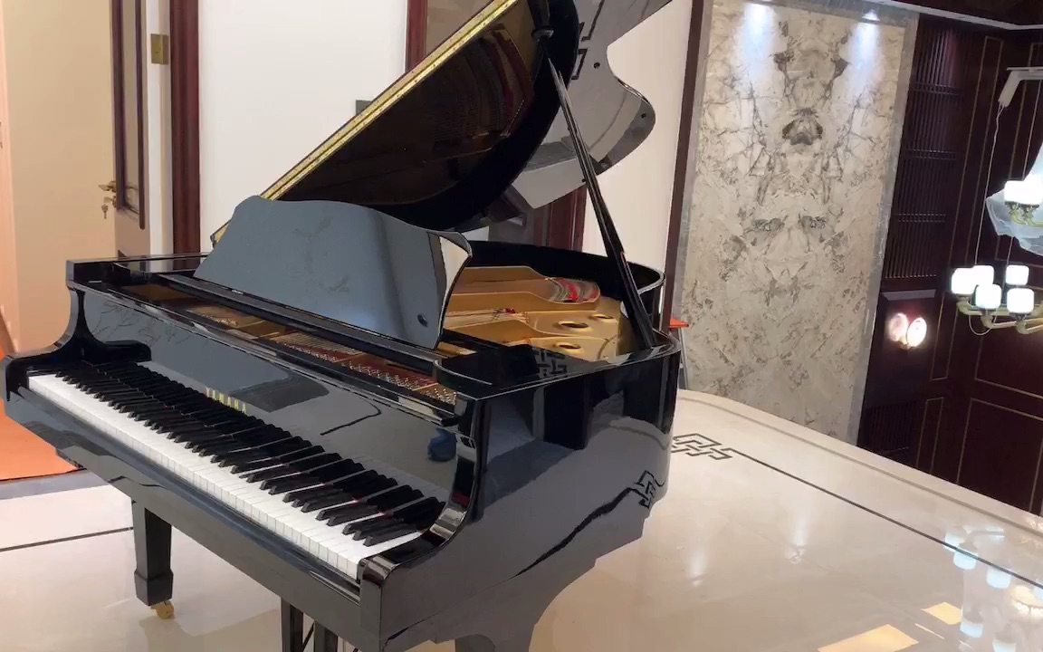 优雅别墅里的雅马哈三角钢琴自动演奏,太会享受啦