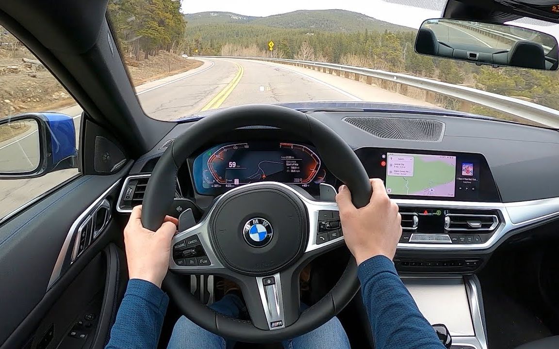 第一视角开着宝马430ixdrive美帝山路跑山就很爽