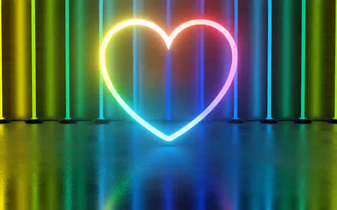 m431 4k七彩虹爱心光线线条霓虹灯炫酷灯光动感舞蹈模特走拉丁舞跳舞