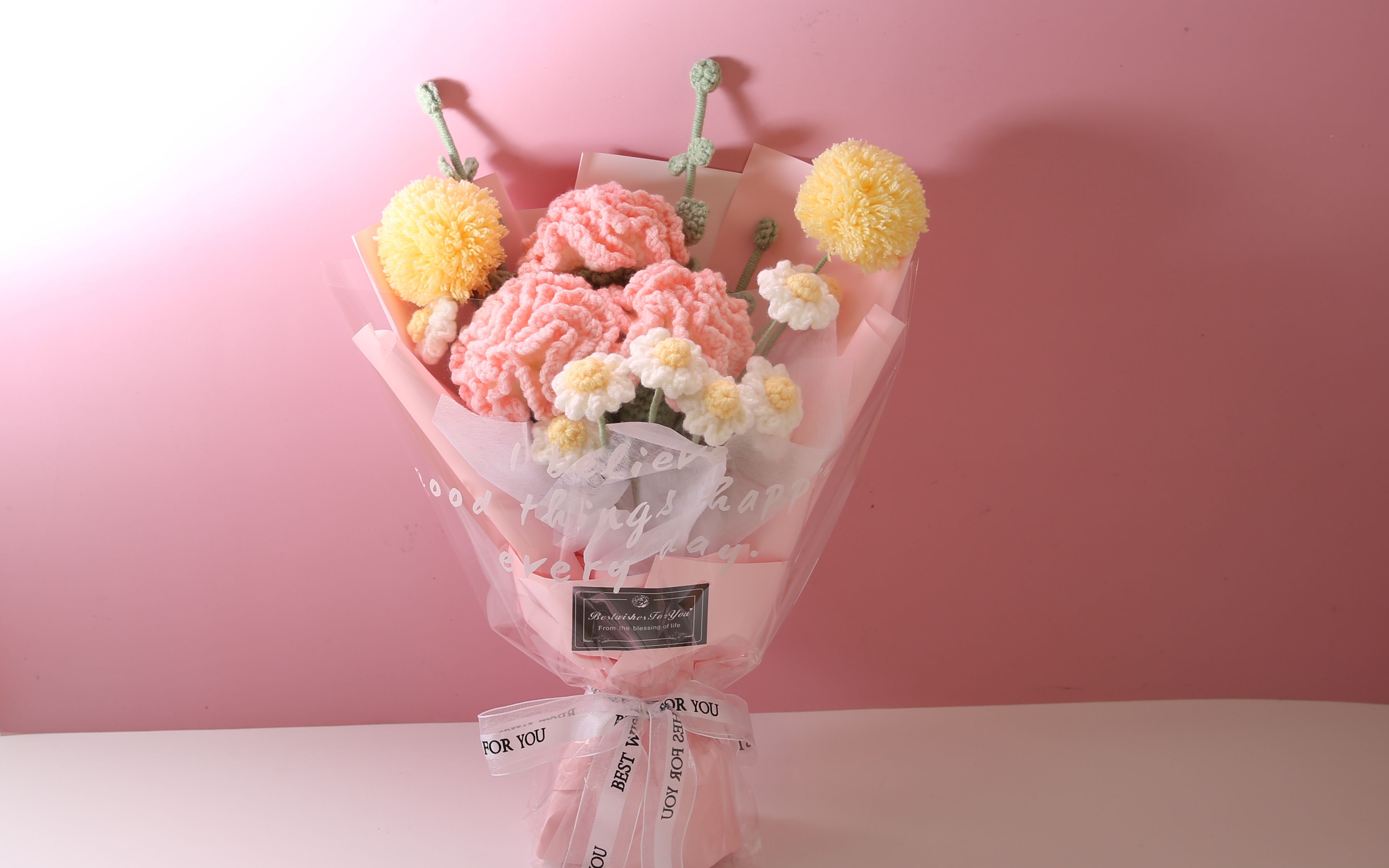 【花束包装教程】康乃馨混合花束浪漫粉包装纸 花束包装视频教程 米妈