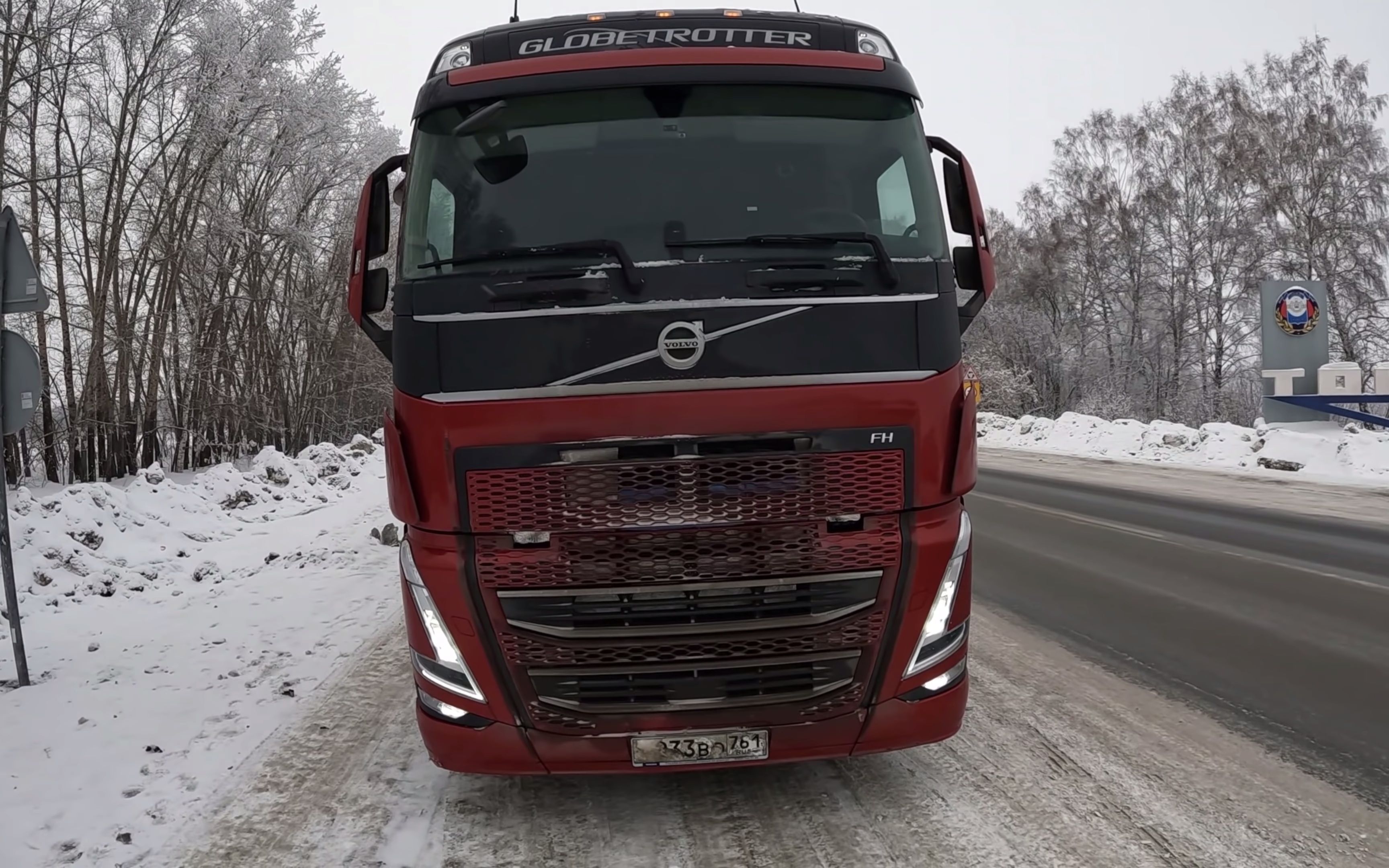 【第一视角】俄罗斯寒冬地区驾驶全新一代沃尔沃fh540卡车前往