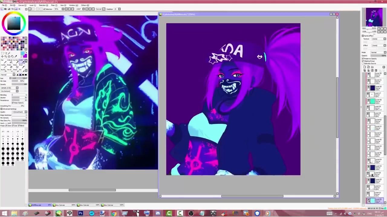 【SpeedPaint】KDA阿卡利,太帅了!!!哔哩哔哩bilibili